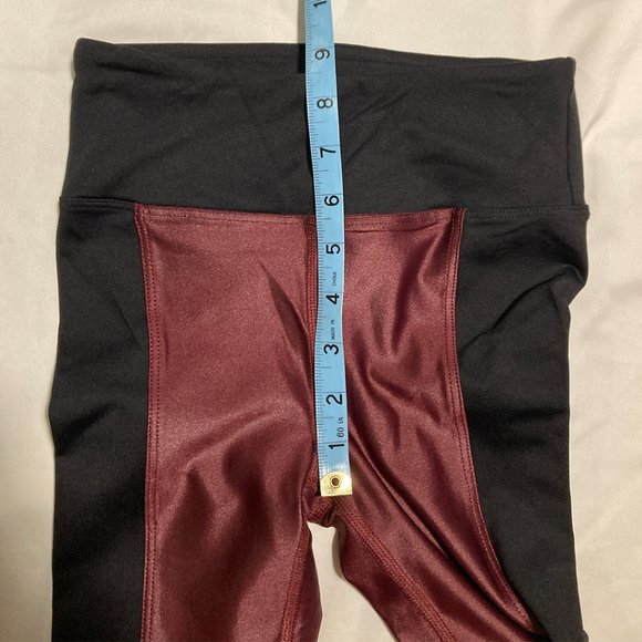 Koral "Breaker" High Waisted Ankle Leggings Wine and Black - Picture 9 of 10